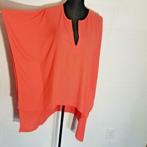 BCBGMaxazria Neda High Low Top Split Neck Oversize